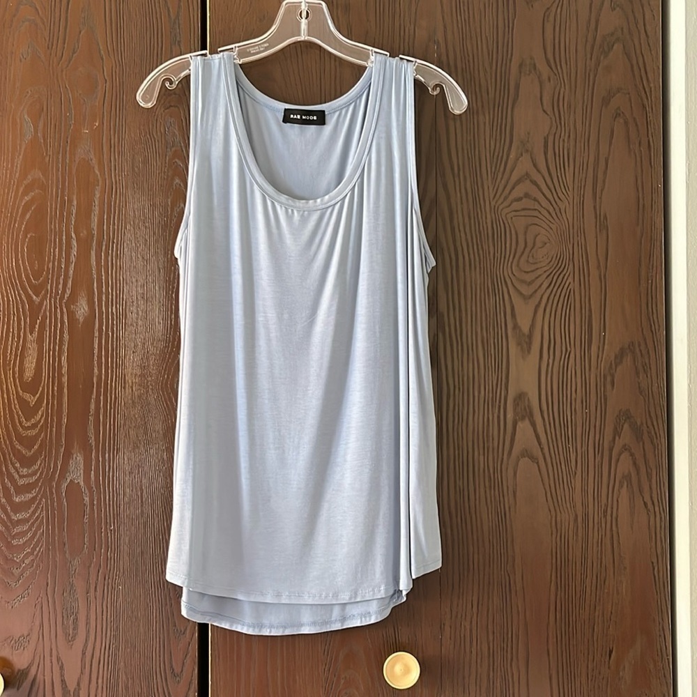 Rae Mode sky blue, sleeveless top. Size Medium.